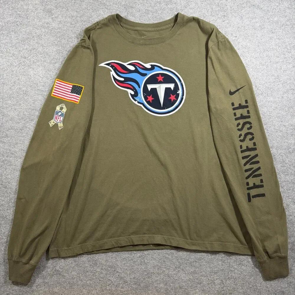 Nike Tennessee Titans Long Sleeve Shirt Mens XL Olive Salute To Army Service NFL